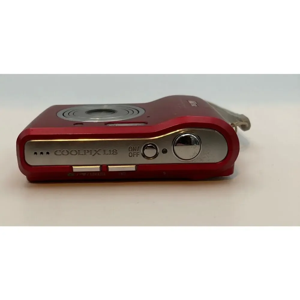 Nikon Coolpix L18 8MP Digital Camera Red For Parts Repair Untested READ